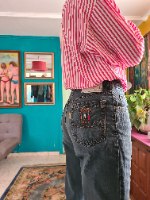 ג'ינס צבוע כחול מידה L