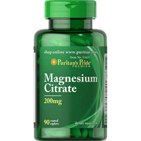 -- מגנזיום ציטראט --  Puritan's Pride מכיל 90 יח',  200 מג