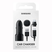 מטען כפול לרכב עם כבל Samsung USB-C Dual Car Charger 15W