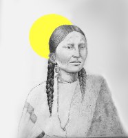 הלוחמת האינדיאנית פרטינוז-הדפס קנבס