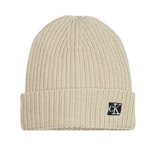 כובע גרב סרוג CK בז'