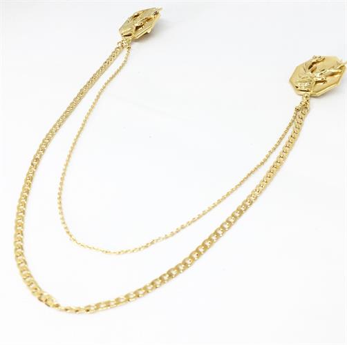 סיכת צווארון אייל משושה זהב