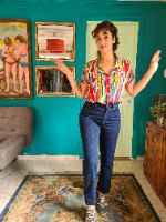 מאם ג'ינס כחול כהה מידה S/M