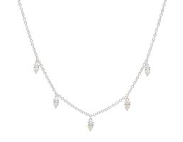 שרשרת תליונים נופלים מזהב ויהלומי טיפה