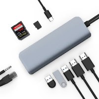 תחנת עגינה 2 מסכים HyperDrive VIPER 10-in-2 Gray for MacBook Pro/Air and USB-C device