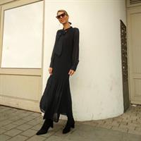 שמלת פליסה BOW - שחור