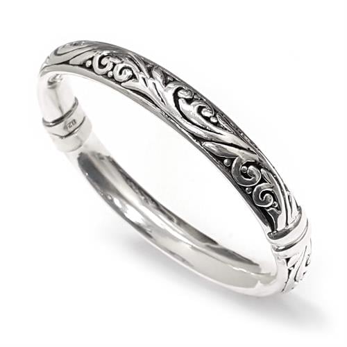 צמיד כסף קשיח מעוצב  Z2985 | תכשיטי כסף 925 | צמידי כסף