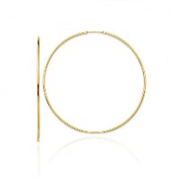 עגילי חישוק 7.7 סמ מזהב אמיתי 14 קאראט