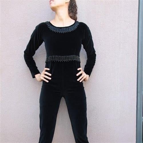 אוברול קטיפה חורפי שחור מידה S