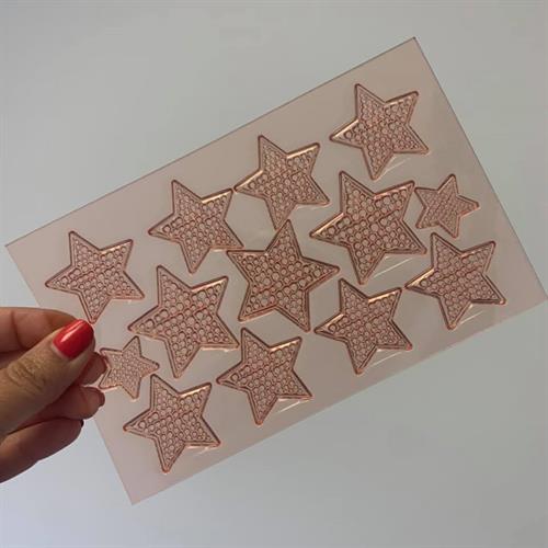 תבנית כוכבים משובצים "יהלומים" ליצירה בשוקולד | כוכבים לקישוט עוגות יום הולדת| חדש אתי דבש