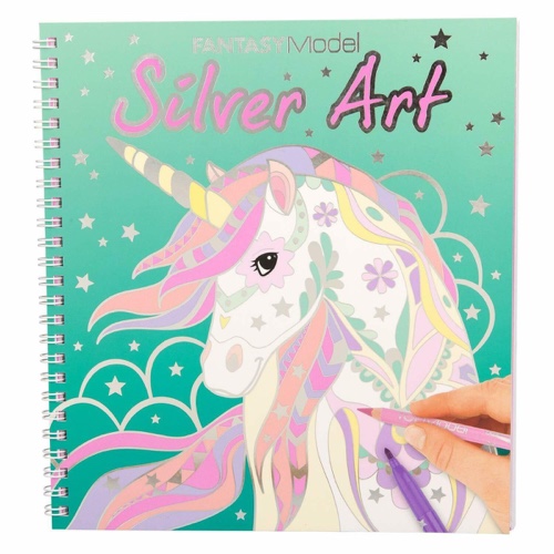 חוברת צביעה אמנות בכסף- חד קרן