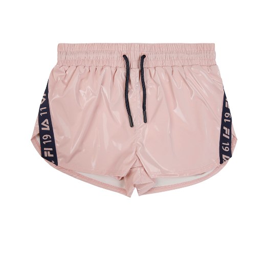 שורט ורוד מבריק עם כיתוב FILA - מידות 4-16
