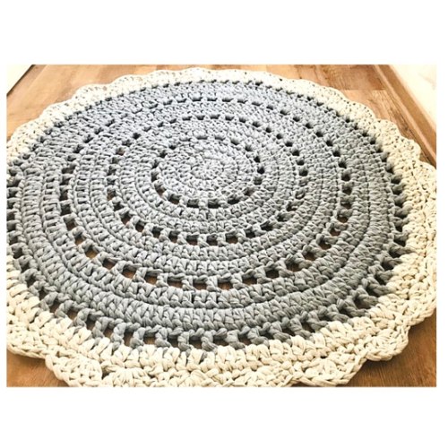 שטיח לעיצוב חדרי הילדים והבית, שטיח סרוג בדוגמת  וינטאג'י בגווני האפור .דגם אסף