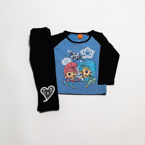 חליפת בנות זהבית ופזית ג'ינס מלאנג'