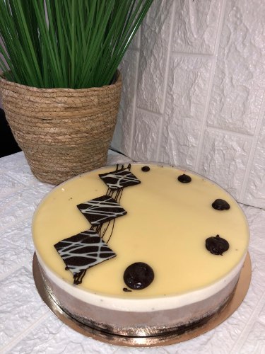 עוגת מוס פסק זמן - שוקולד חלב&לבן 24"