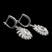 עגילים ותליון כסף משובצים זרקונים S1463 | תכשיטי כסף 925 | עגילי כסף | שרשרת כסף