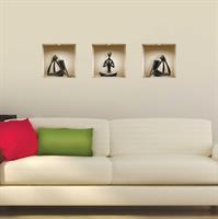 שלישיית נישות פסלים שחורים דגם 502