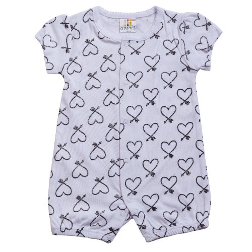 אוברול חצי לבבות לבן