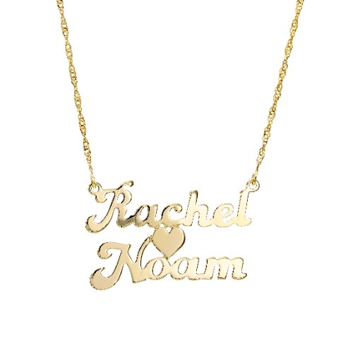 שרשרת שם כפול: שם לב שם דגם LA214