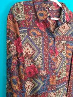 חולצת ויסקוזה פאצ'ים פרחוניים L/XL