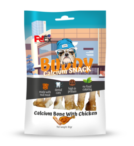 חטיף באדי סנקס עצם קלציום בציפוי עוף 80 גרם