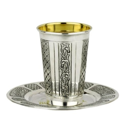 סט קידוש כסף טהור דגם 50 מדלן