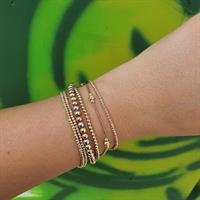 צמיד זהב כדורי לאישה או נערה מגיע ב 3 צבעים לבחירה