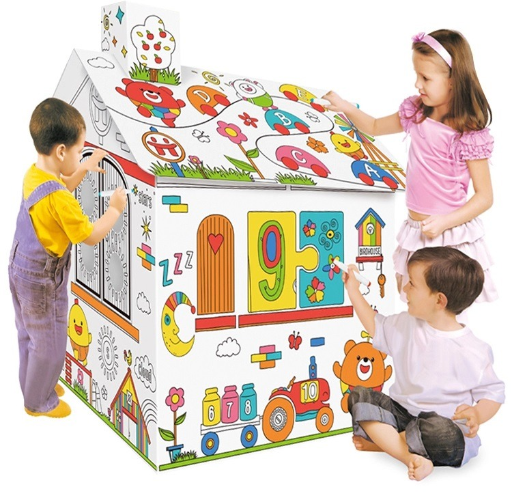 בית לצביעה לילדים מקרטון