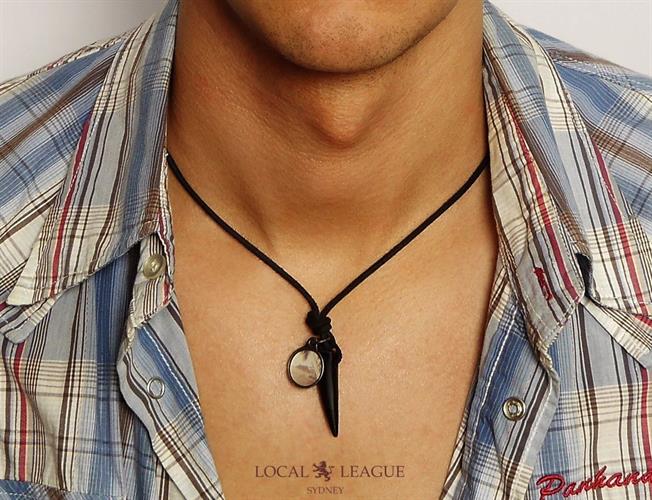 שרשרת גולשים מעור לגבר ולאשה תליון שנהב מאוסטרליה