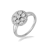 טבעת זהב 14 קראט 0.32 קראט יהלומים 814253 - מחיר מבצע! 