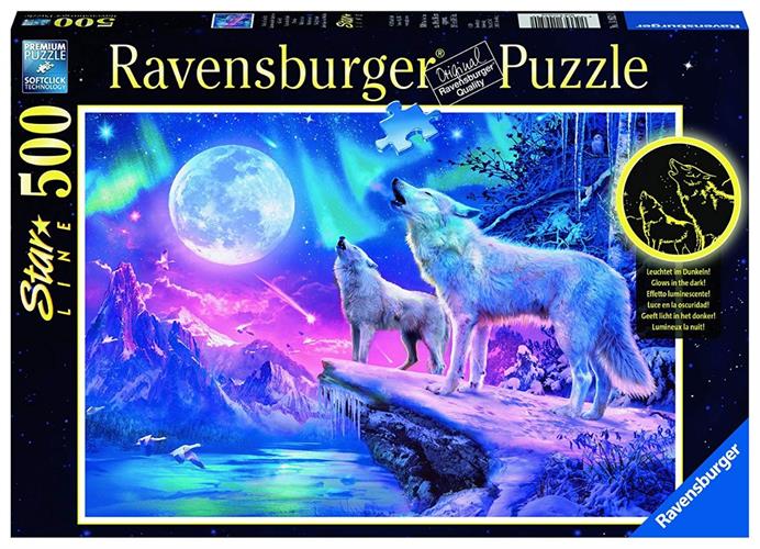 פאזל זוהר 500 חלקים זאבים   - ravensburger puzzle