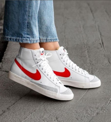 נעלי נשים NIKE BLAZER MID 77 צבע לבן/אדום