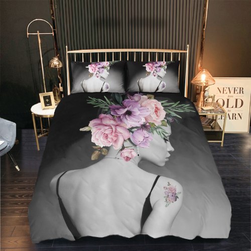 סט מצעים למיטת קווין 180/200 דגם נשים - 811