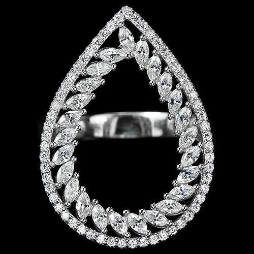 טבעת כסף משובצת זרקונים RG3253 | תכשיטי כסף 925