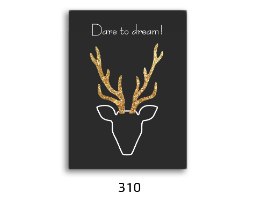 סט של 4 תמונות השראה  שחור, לבן וזהב 074