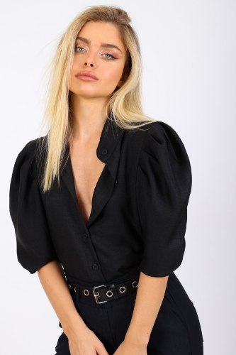 חולצת גקט מישל  שחור