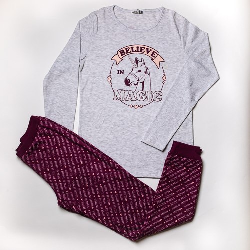 פיג'מת אינטרלוק סוס מלאנג' נשים