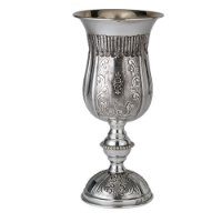 גביע אליהו כסף טהור דגם אקסטרה ויטראז | רקוע עבודת יד