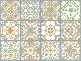 מדבקות לאריחים 15*15 ס''מ פיוז'ן אוריאנטלי דגם 1288