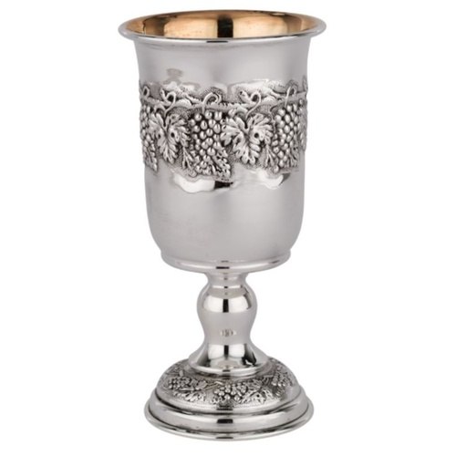 גביע קידוש כסף טהור דגם ישעיהו ענבים