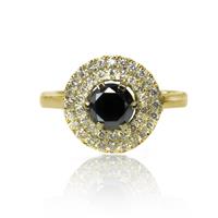 טבעת זהב מעוצבת משובצת ספיר וזירקונים