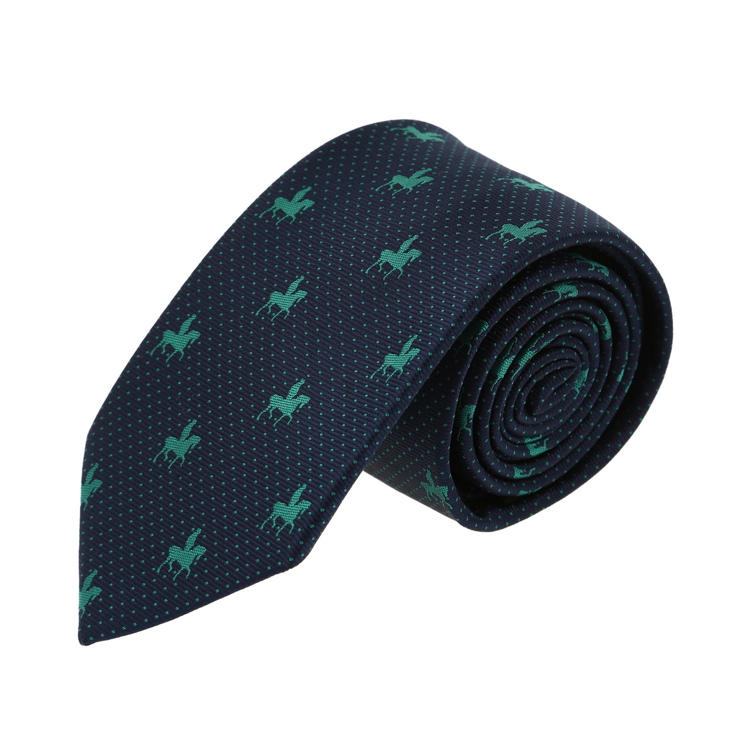 עניבה דגם סוסים כחול טורקיז