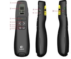 שלט רחוק/מתאם אלחוטי איכותי למצגות דגם r800-לוגיטק/logitech