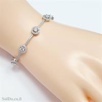 צמיד מכסף משובץ אבני זרקון  Z3127 | תכשיטי כסף 925