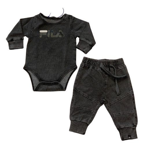 חליפת בגד גוף FILA ג'ינס שחור NB-12