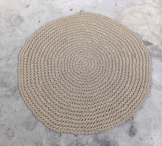 שטיח עגול סרוג - צבע אפור אבן