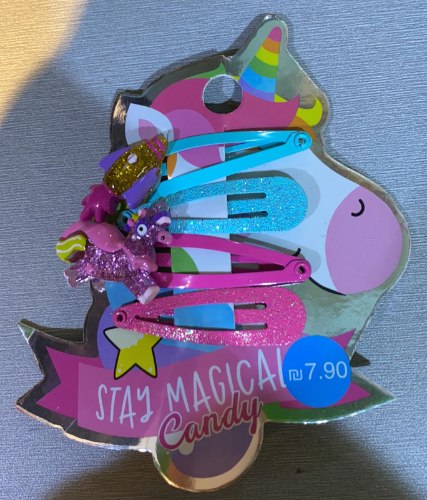 candy סט 4 סיכות חד קרן וחללית