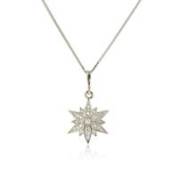 שרשרת יהלומים כוכב תליון כוכב משובץ יהלומים בזהב 14 קרט