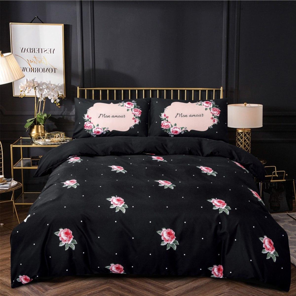 סט מצעים למיטה זוגית 160/200 דגם שקד - 224451