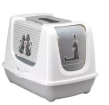 שירותים סגורים מעוצבים הדפס חתול קומיקס